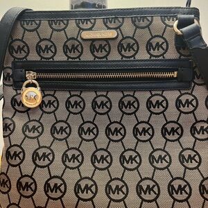Michael Kors Black and Tan Crossbody Bag